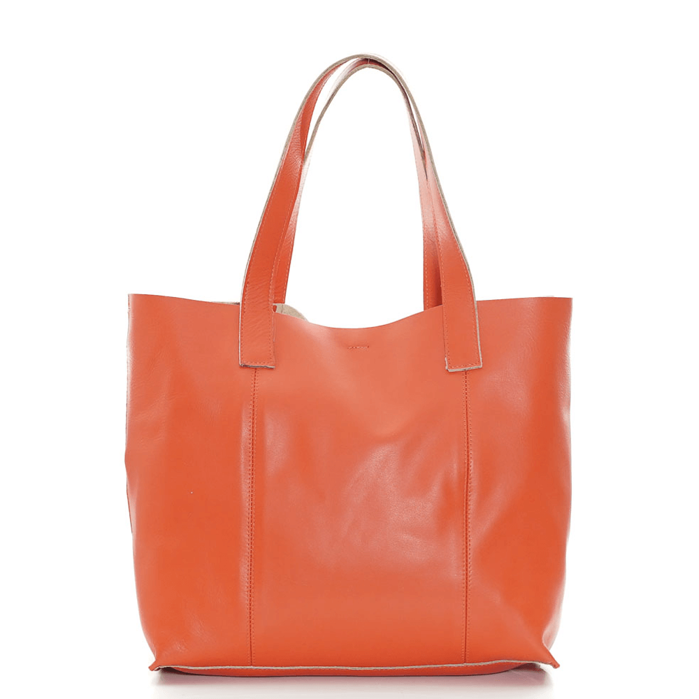 Дамска чанта от естествена италианска кожа модел ESTER orange